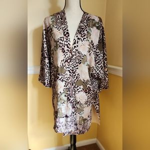 Chico's Animal Floral Print Kimono Duster Jacket NWOT Size Medium 🎁